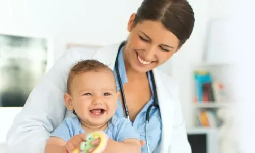 PNP Smiling with Pediatric Patient